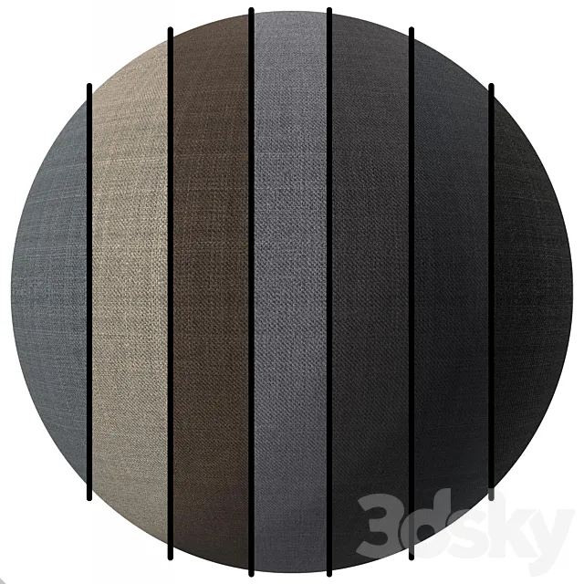 PBR FB25 fabric in one design and 7 different 4K colors 3D Model