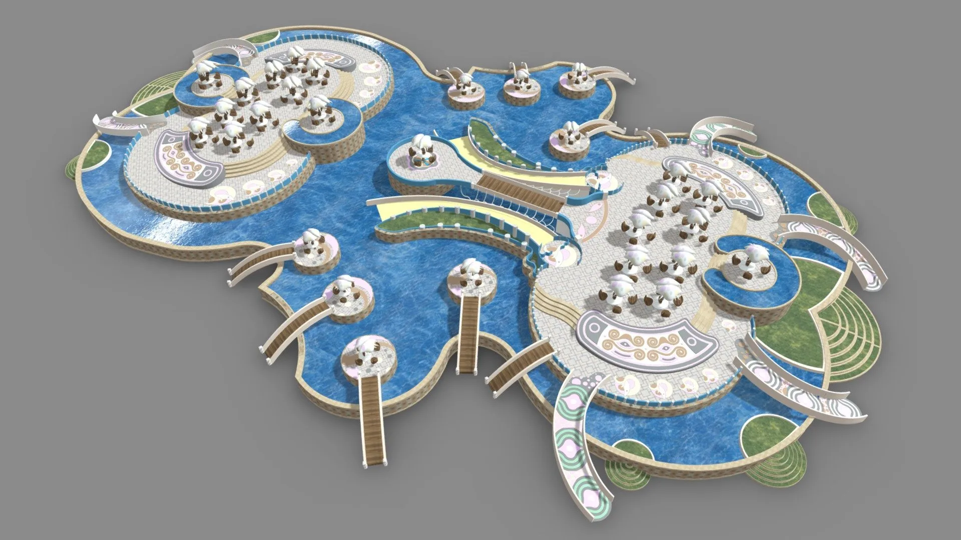 PBR Game 3D Models – 0029 Creative Swimming Pool