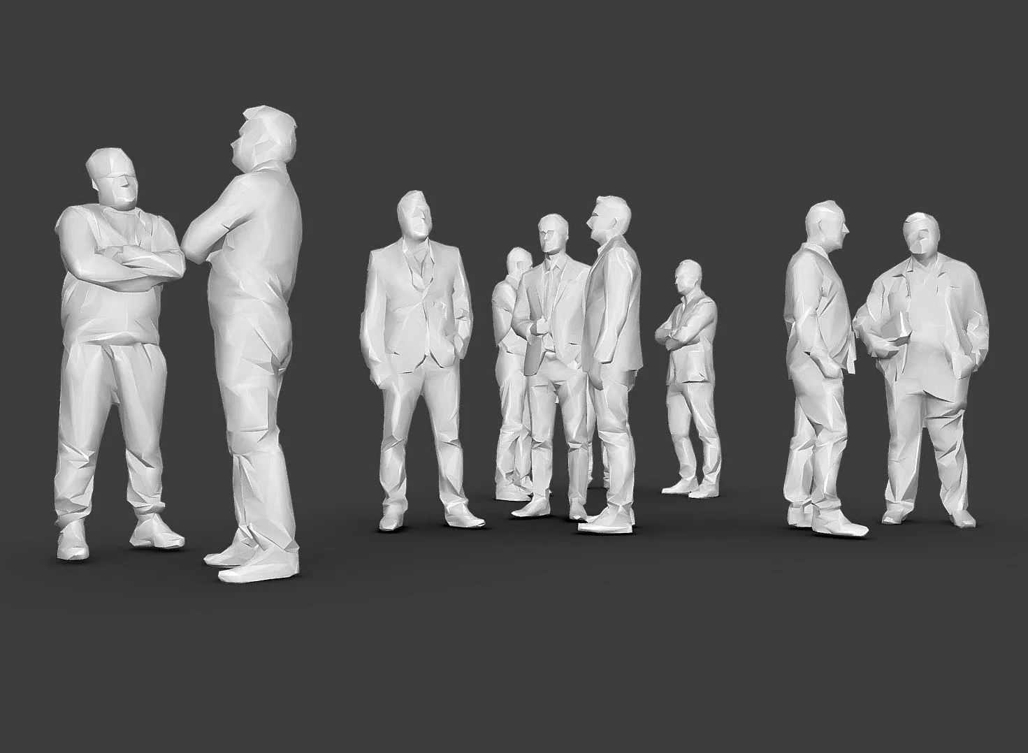 PBR Game 3D Models – 10 Low Poly People Collection Vol 7