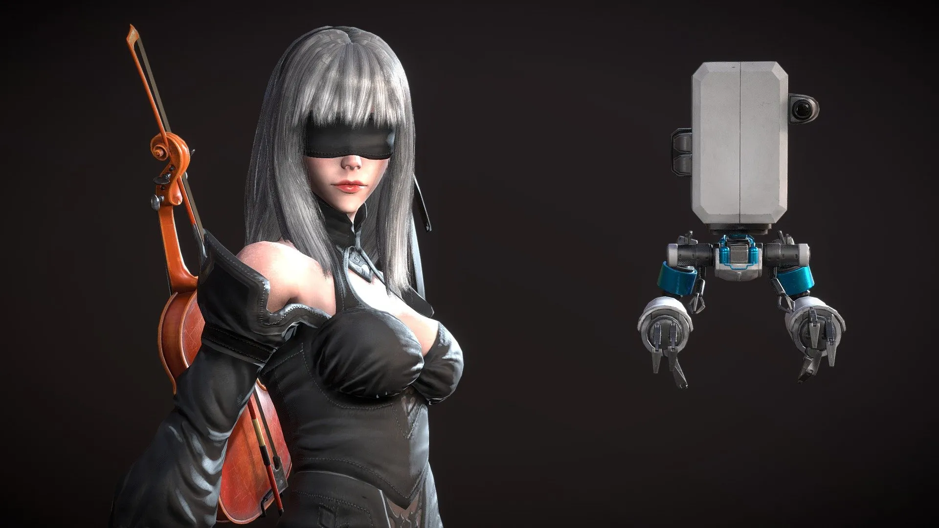 PBR Game 3D Models – 10E The Violinist