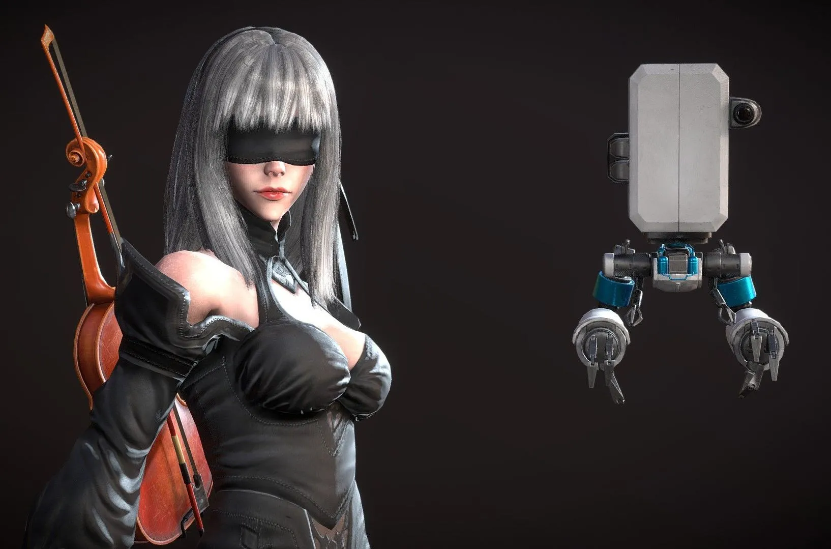 PBR Game 3D Models – 10E The Violinist