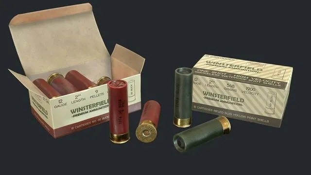 PBR Game 3D Models – 12 Gauge Shotgun Ammunition Pack