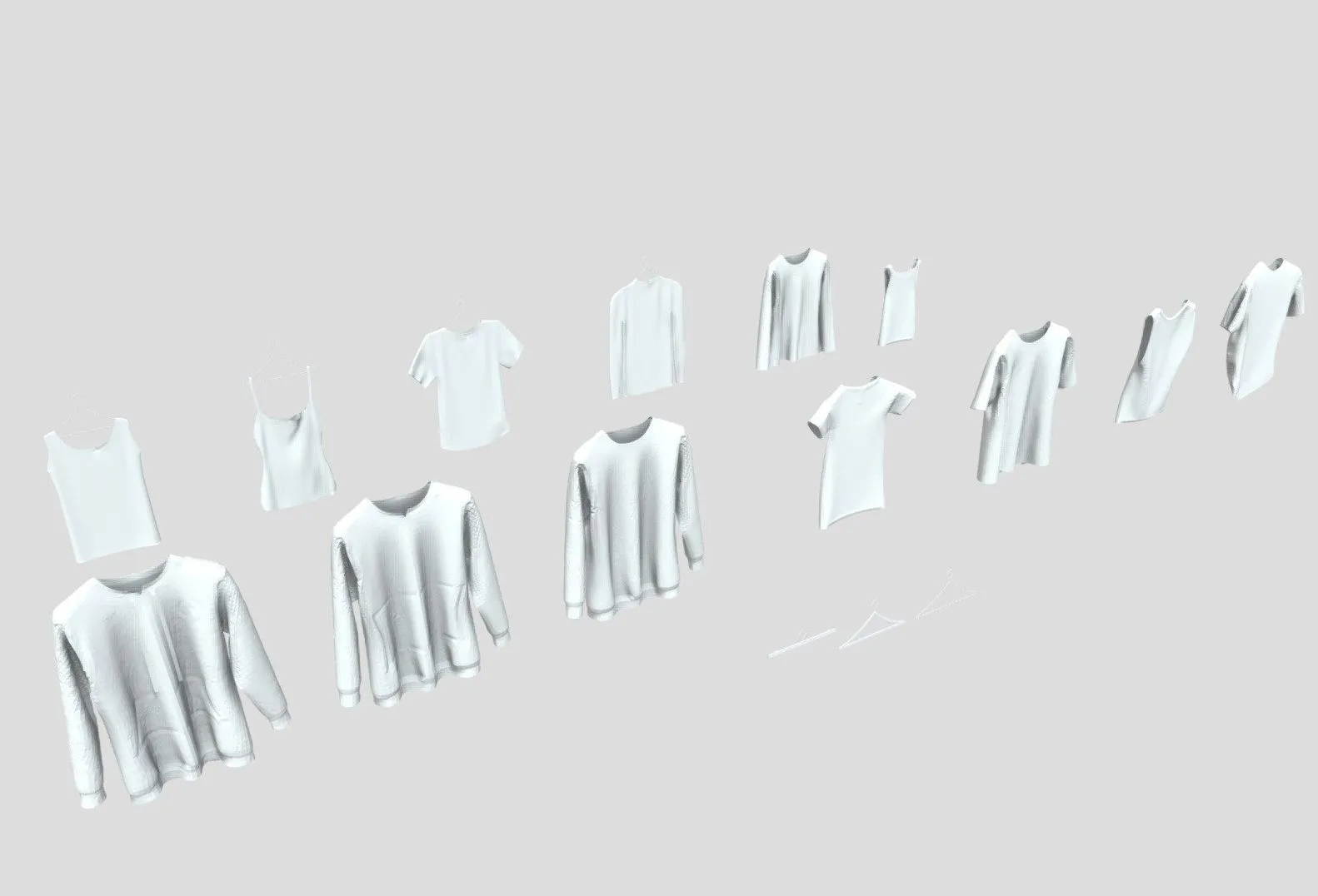 PBR Game 3D Models – 13 Hanged Shirts Store Retail Cloth Collection