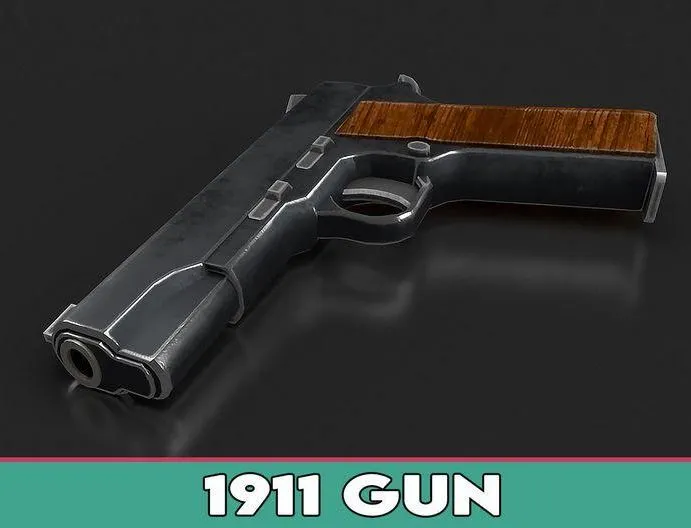 PBR Game 3D Models – 1911 Gun