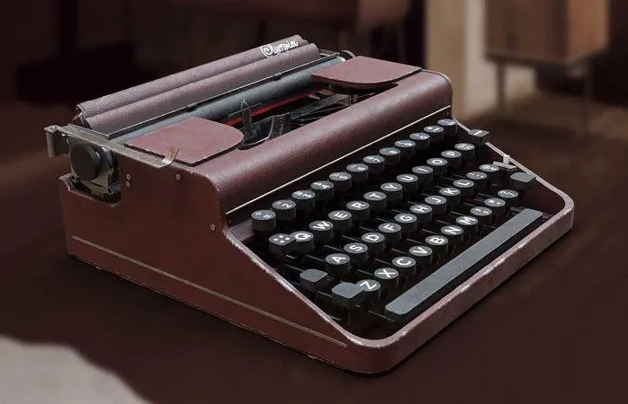 PBR Game 3D Models – 1951 Red Olympia SM1 Typewriter