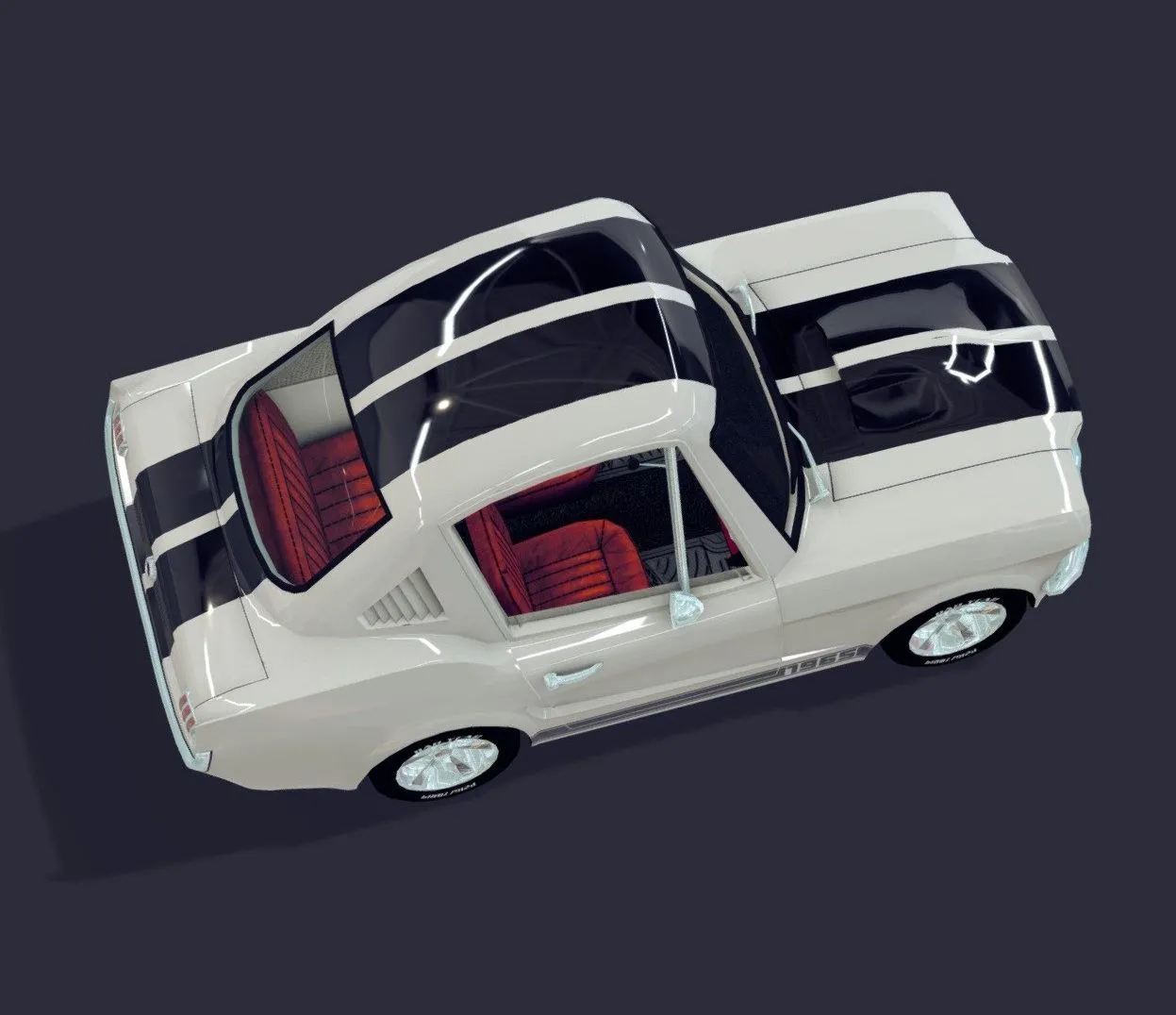 PBR Game 3D Models – 1965 Cartoon Retro Car