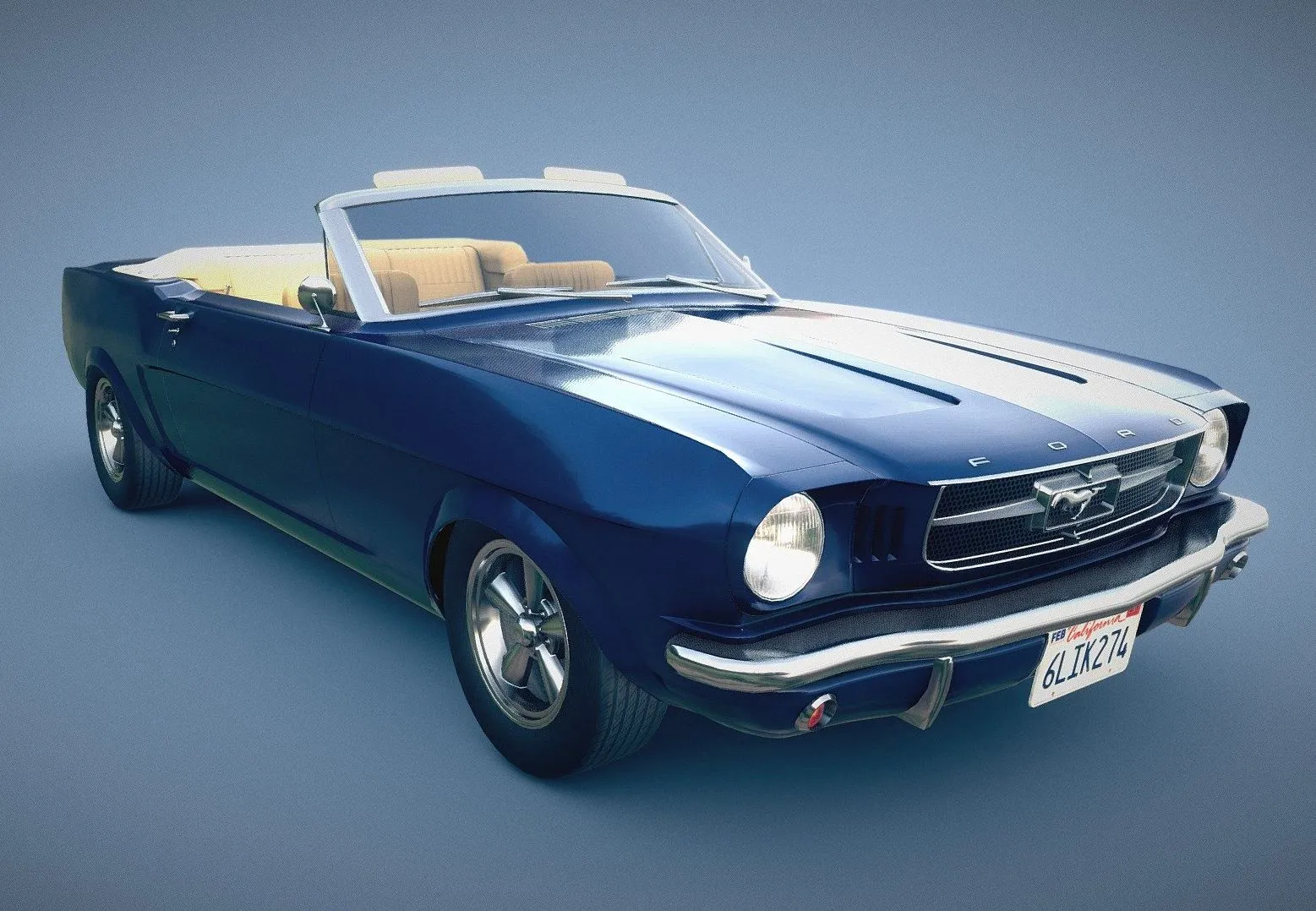 PBR Game 3D Models – 1965 Ford Mustang Convertible