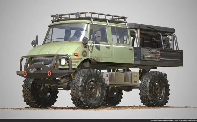 PBR Game 3D Models – 1976 Mercedes-Benz Unimog 416 Doka