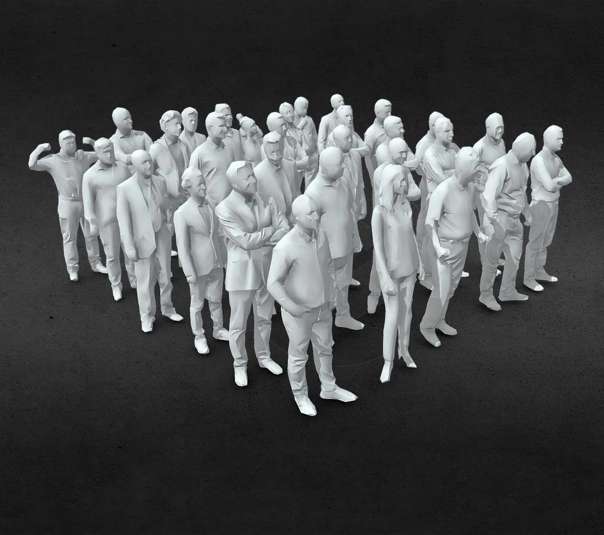 PBR Game 3D Models – 30 Low Poly People Collection