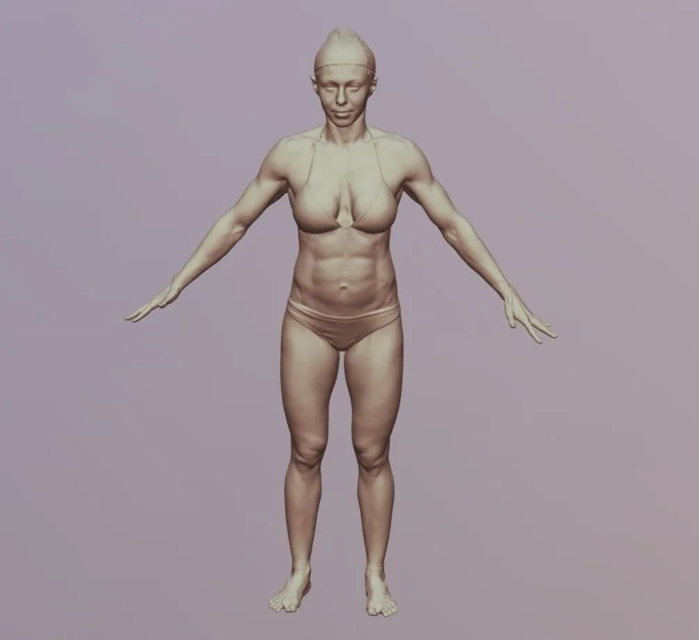 PBR Game 3D Models – 3D Body Scan Natasa
