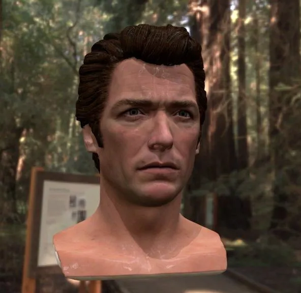 PBR Game 3D Models – 3D Printable Model Clint Eastwood Head 300K Obj