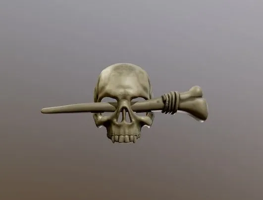 PBR Game 3D Models – 3D Printable Skull Hair Pin