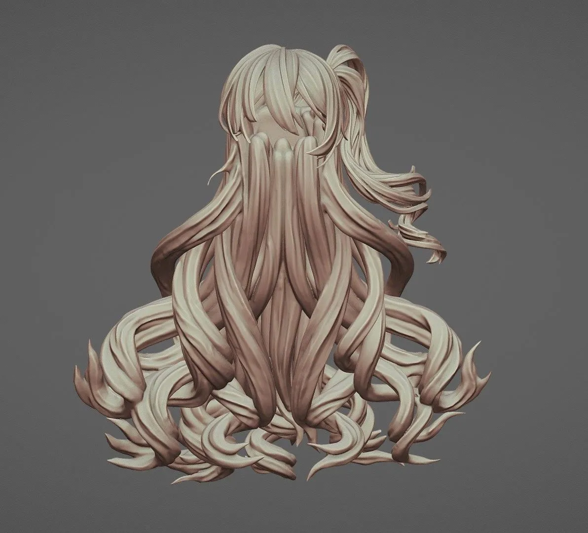 PBR Game 3D Models – 3D Printable Stylized Hair 03