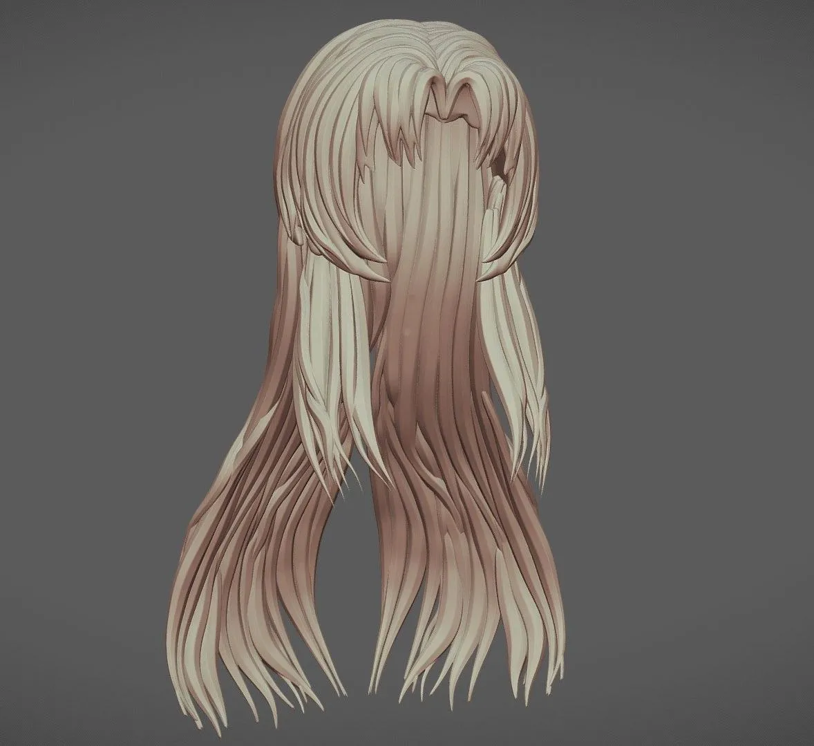 PBR Game 3D Models – 3D Printable Stylized Hair 05