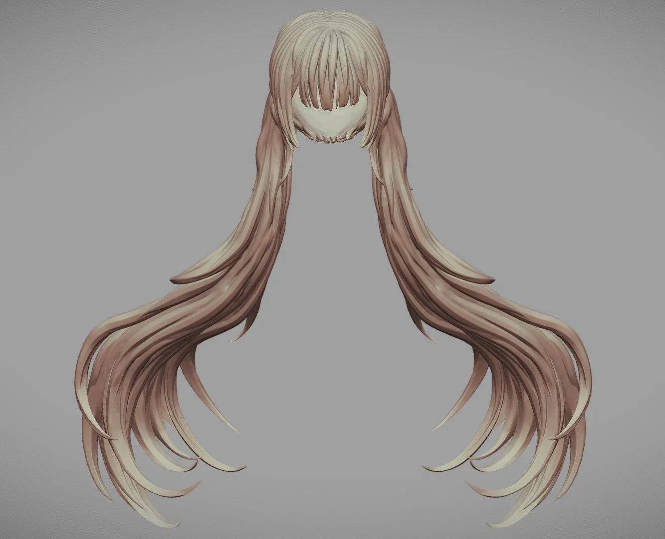 PBR Game 3D Models – 3D Printable Stylized Hair 06