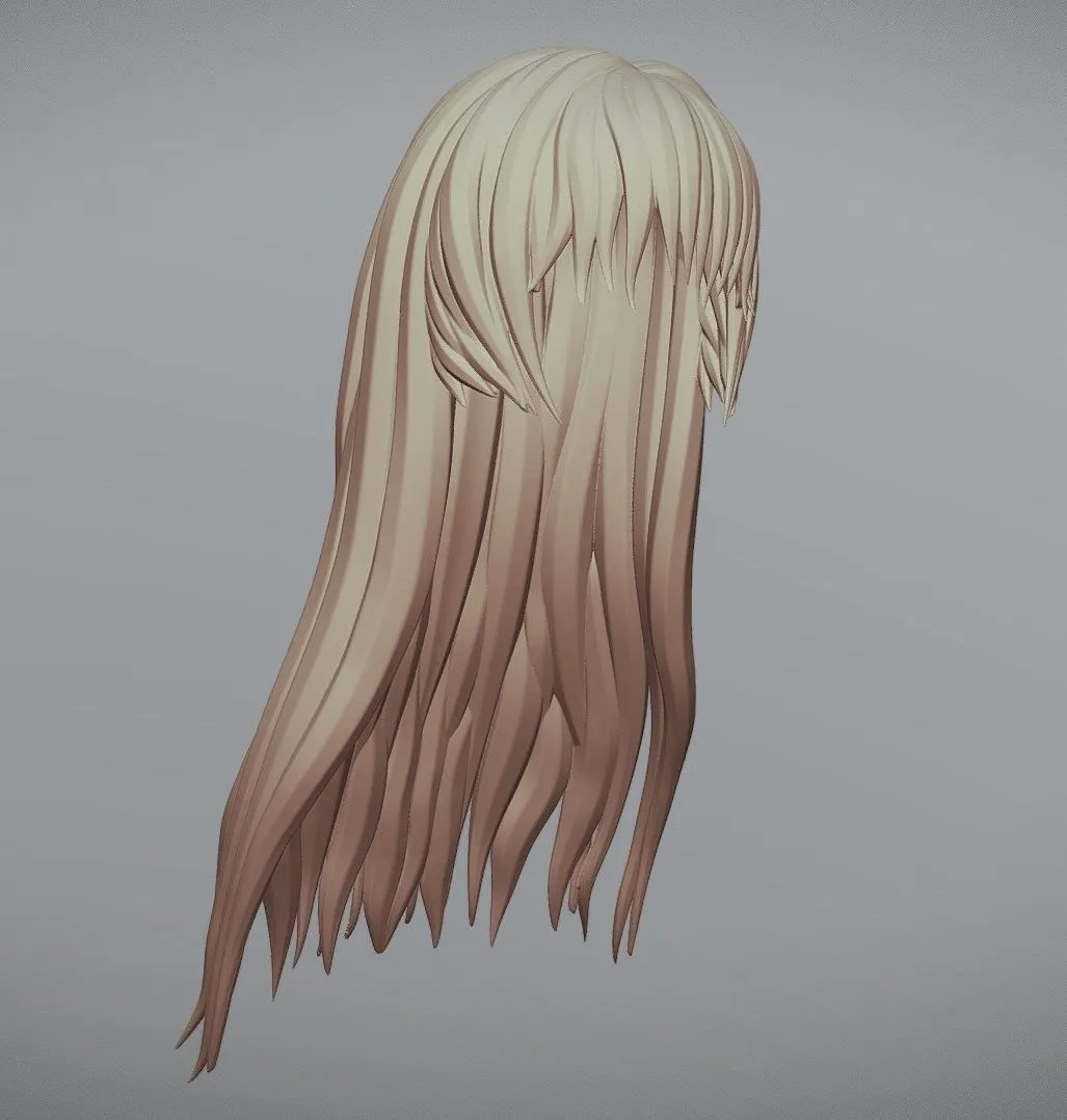 PBR Game 3D Models – 3D Printable Stylized Hair 4