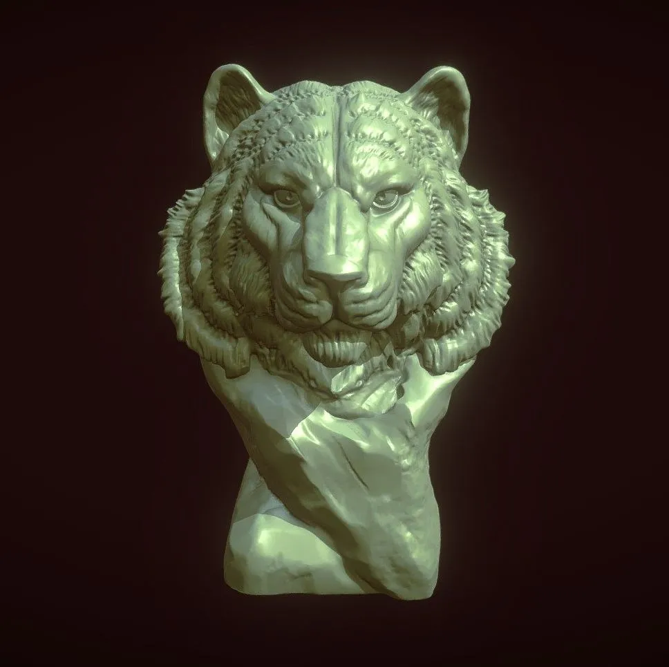 PBR Game 3D Models – 3D Printable Tiger Bust