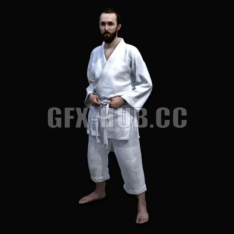 PBR Game 3D Models – 3D Scan Man Sport Taekwondo