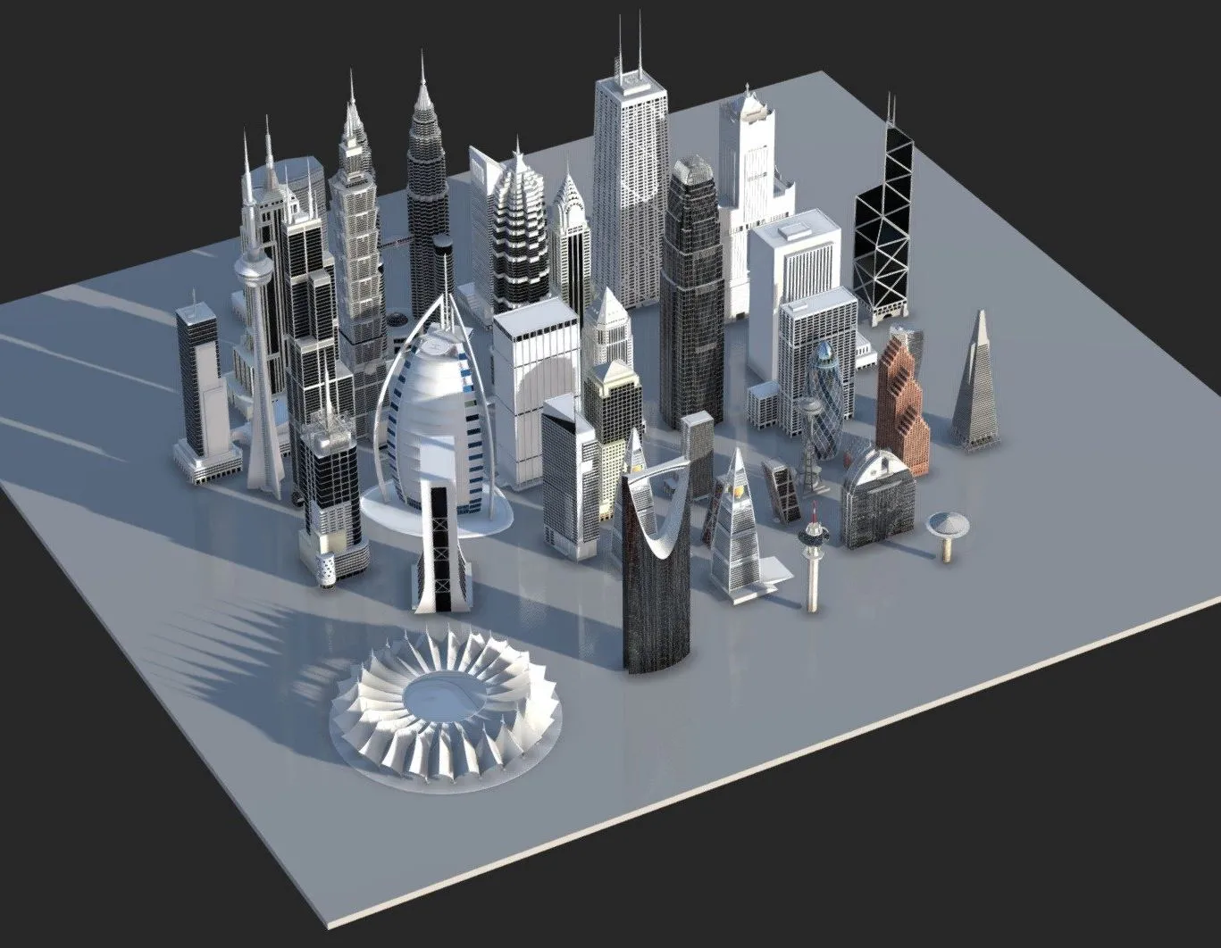 PBR Game 3D Models – 3D World Skyscrapers Fbx