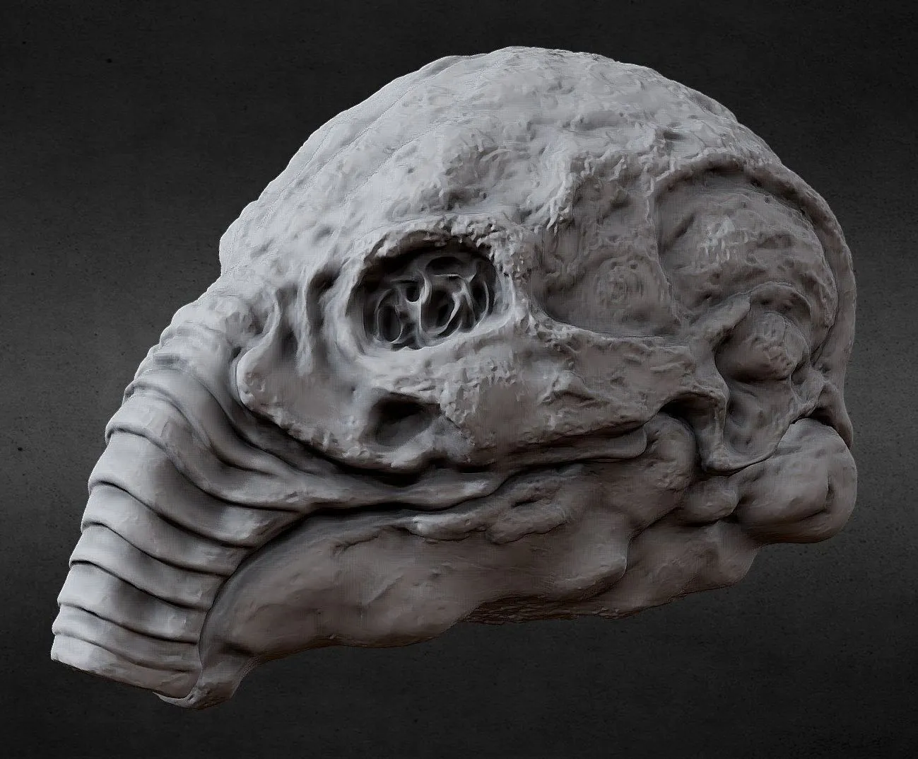 PBR Game 3D Models – 3Dprntbl Prometheus Engineer Helmet Not Openable