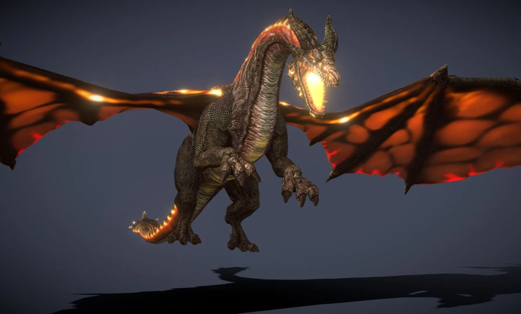 PBR Game 3D Models – 3Drt Battle Dragon No Armor