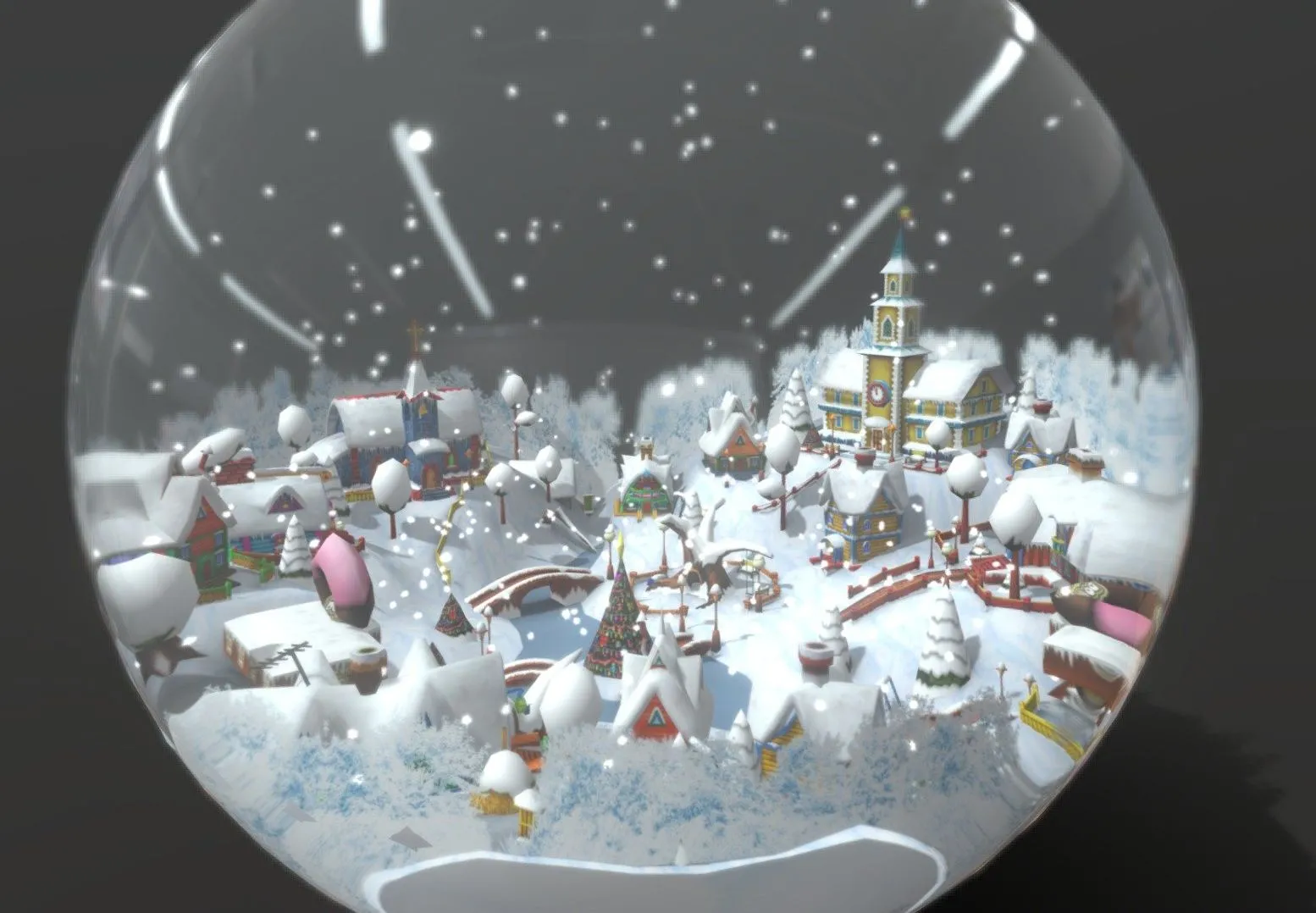 PBR Game 3D Models – 3Drt Christmas Village Snowglobe