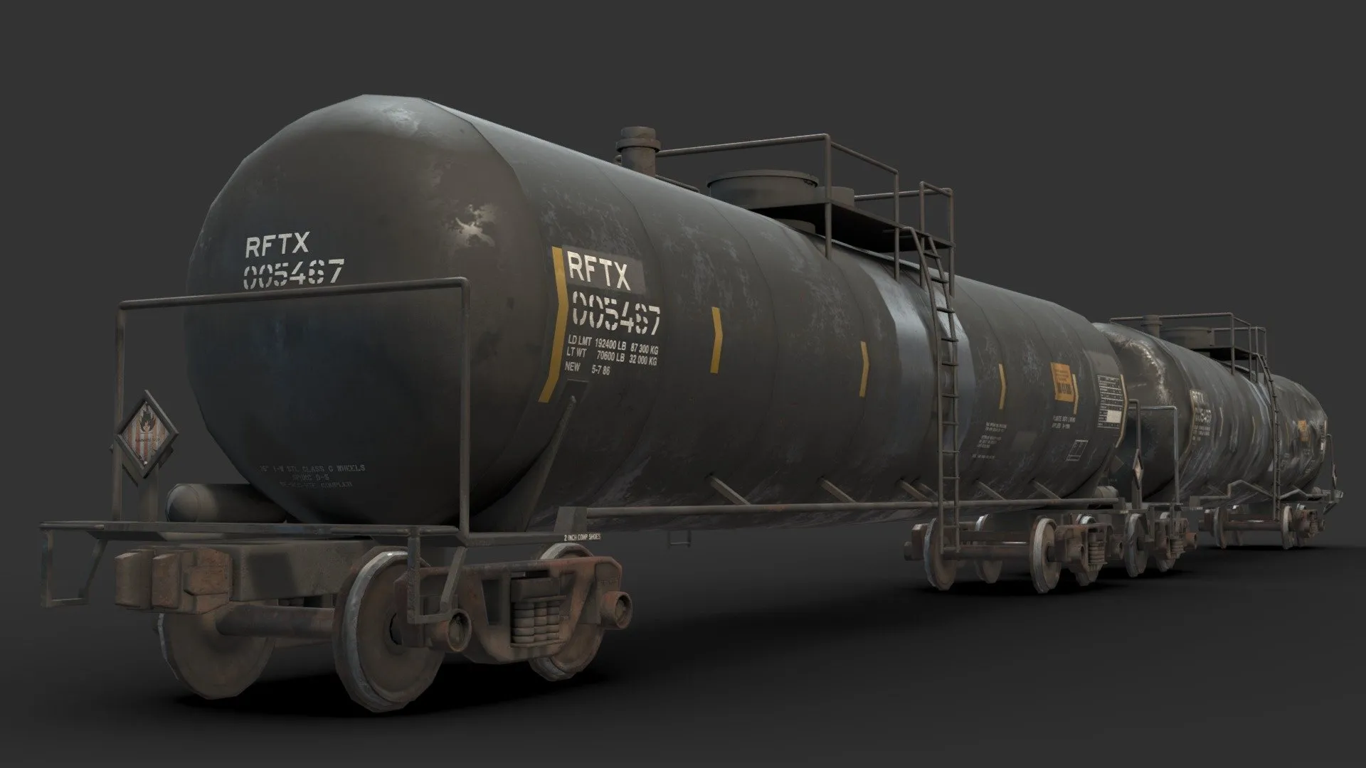 PBR Game 3D Models – 50 Foot Tank Car
