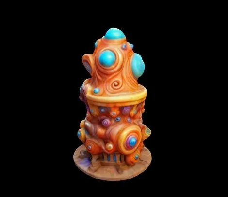 PBR Game 3D Models – A Colorful And Abstract Sculpture The Sculpture