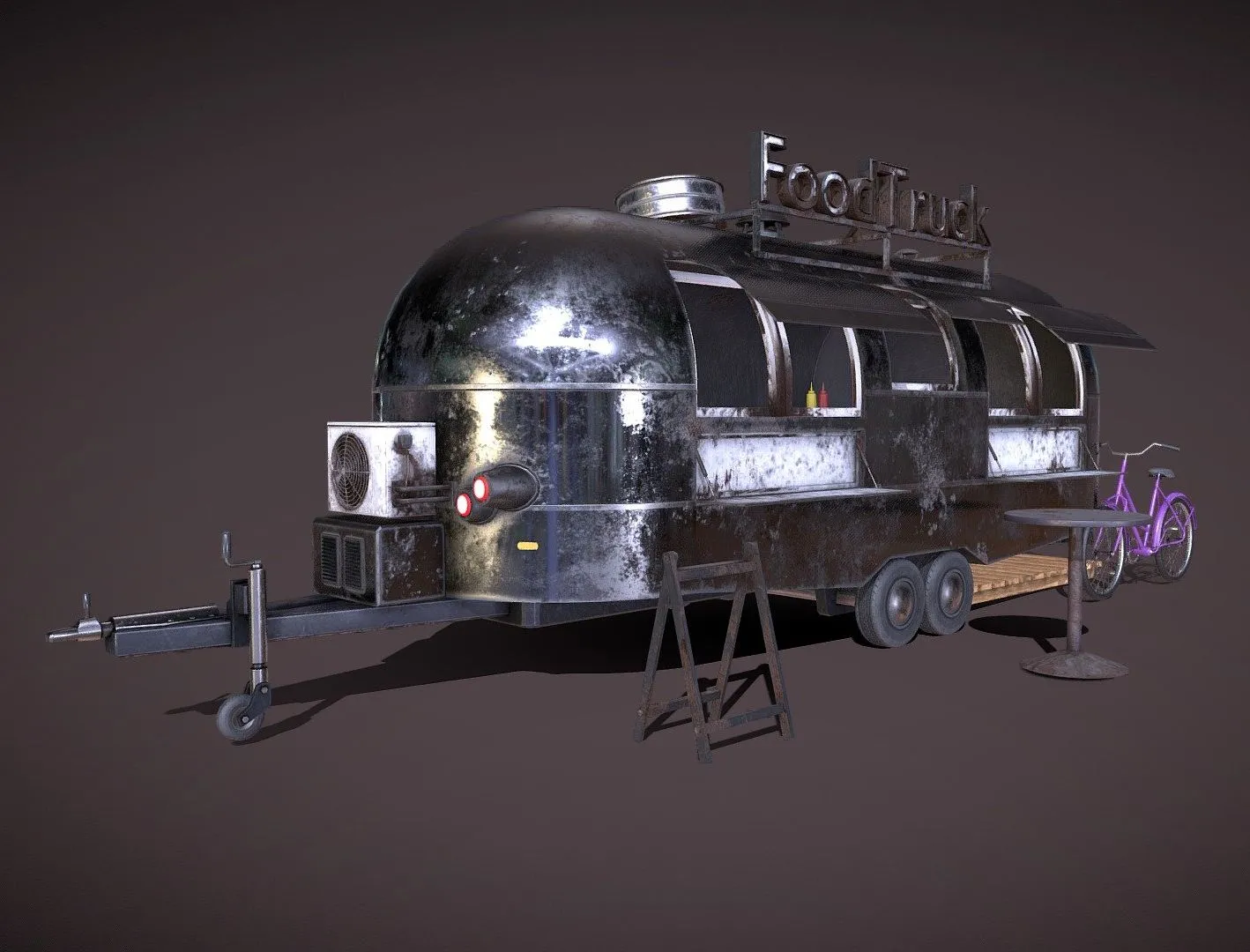 PBR Game 3D Models – Abandoned Food Truck Game Ready