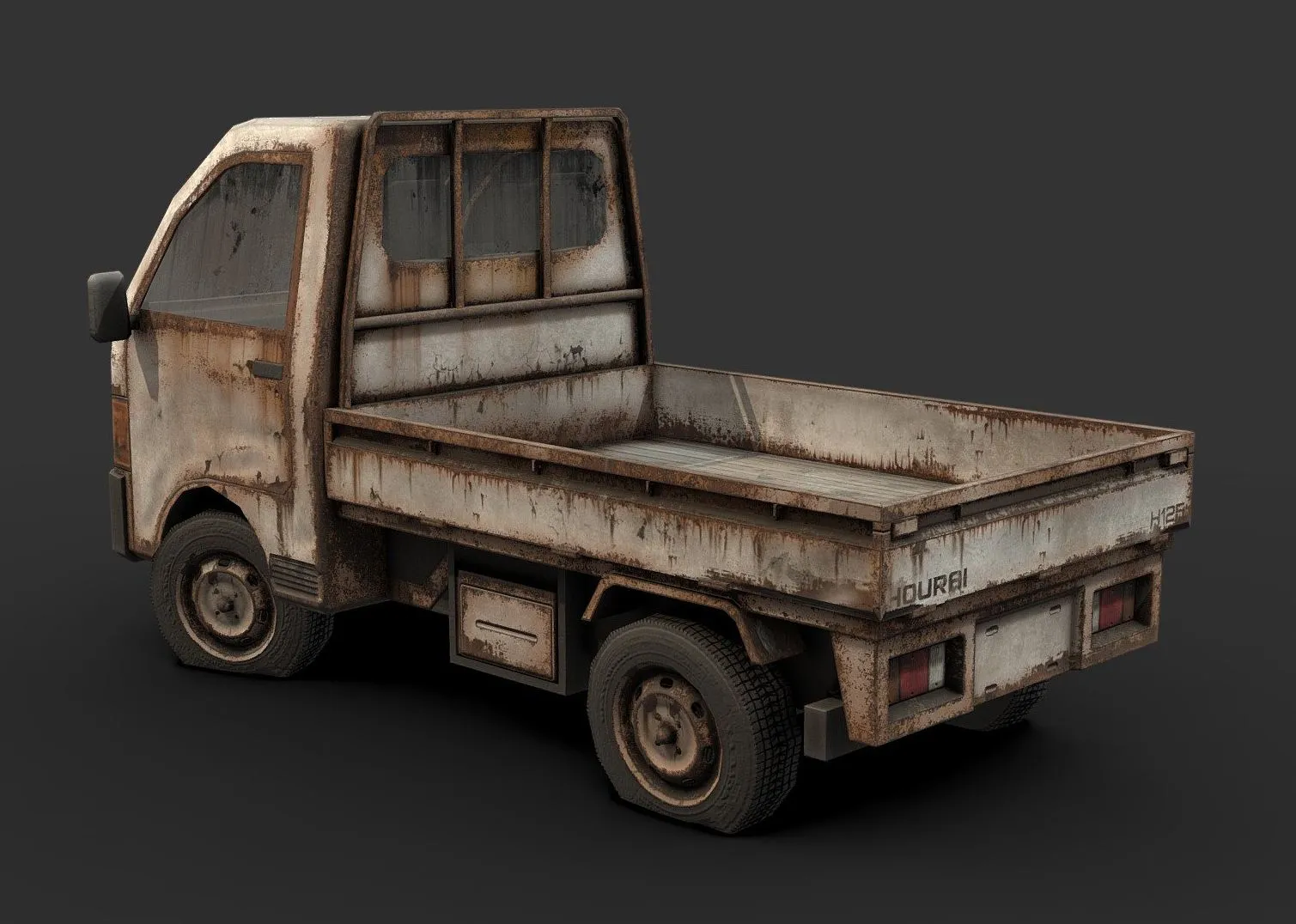PBR Game 3D Models – Abandoned Kei Truck
