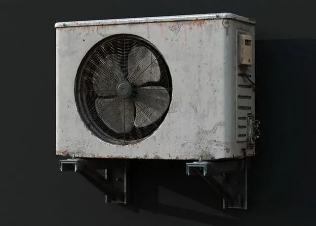 PBR Game 3D Models – AC-Unit air conditioner on wall