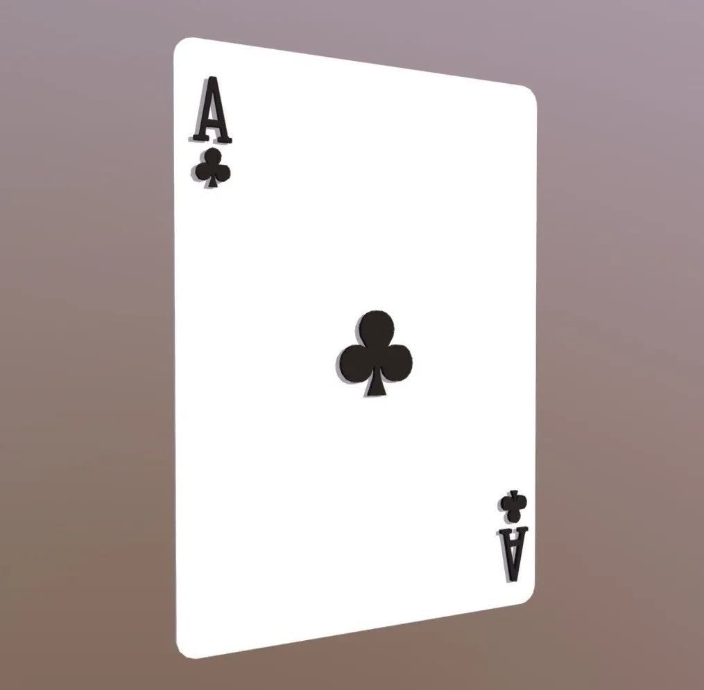 PBR Game 3D Models – Ace Of Clubs