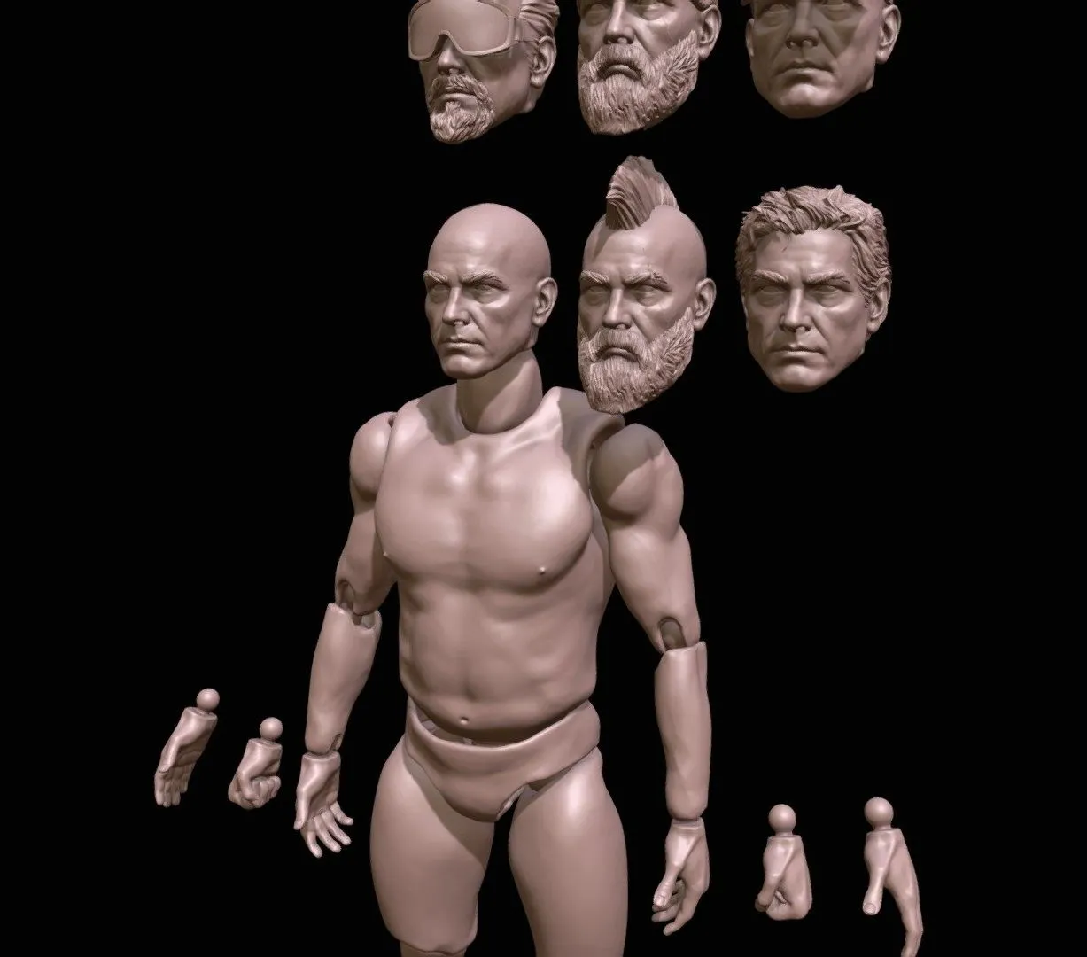 PBR Game 3D Models – Action Figure 3D Printing Male Movable Body