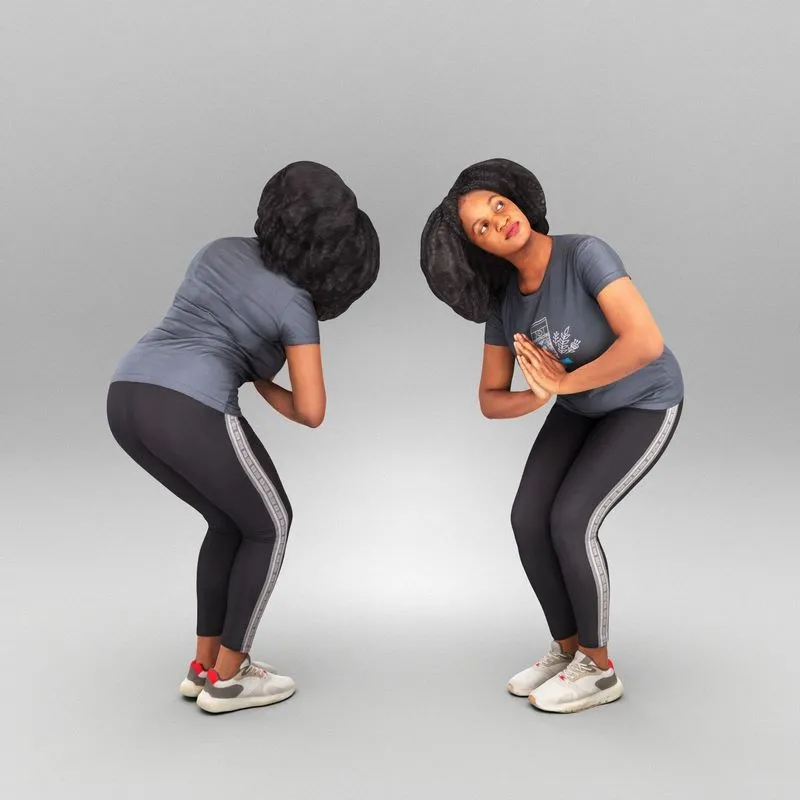 PBR Game 3D Models – African woman doing yoga 436