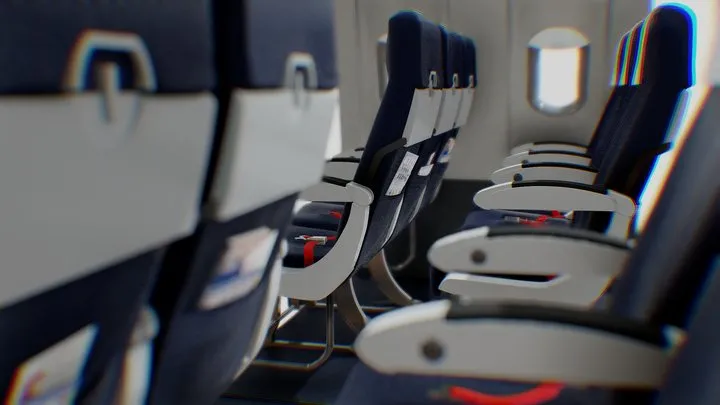 PBR Game 3D Models – Airbus A320 Airplane Cabin