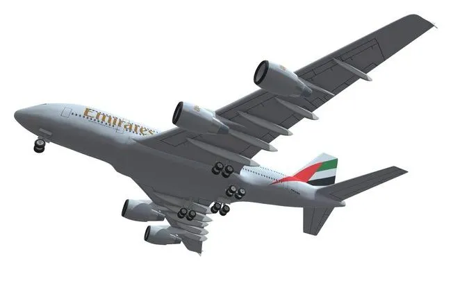 PBR Game 3D Models – Airbus A380 Emirates Airlines