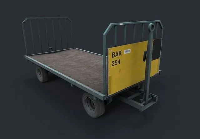 PBR Game 3D Models – Airport Luggage cart