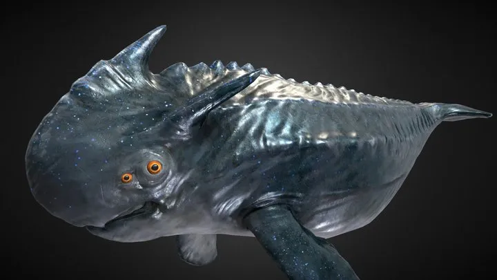PBR Game 3D Models – Alien Fantasy Ocean Creature   Tri Whale