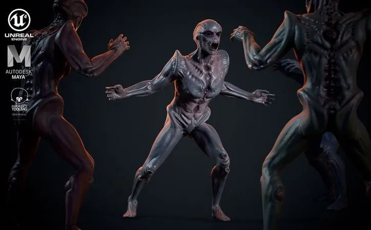 PBR Game 3D Models – Alien humanoid