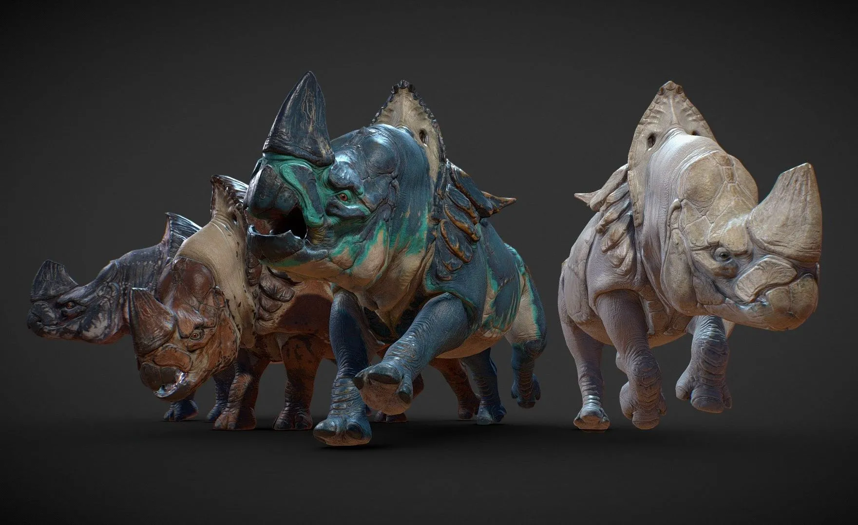 PBR Game 3D Models – Alien Rhinoceros