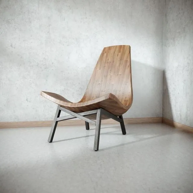 PBR Game 3D Models – American Modern Wooden Chair