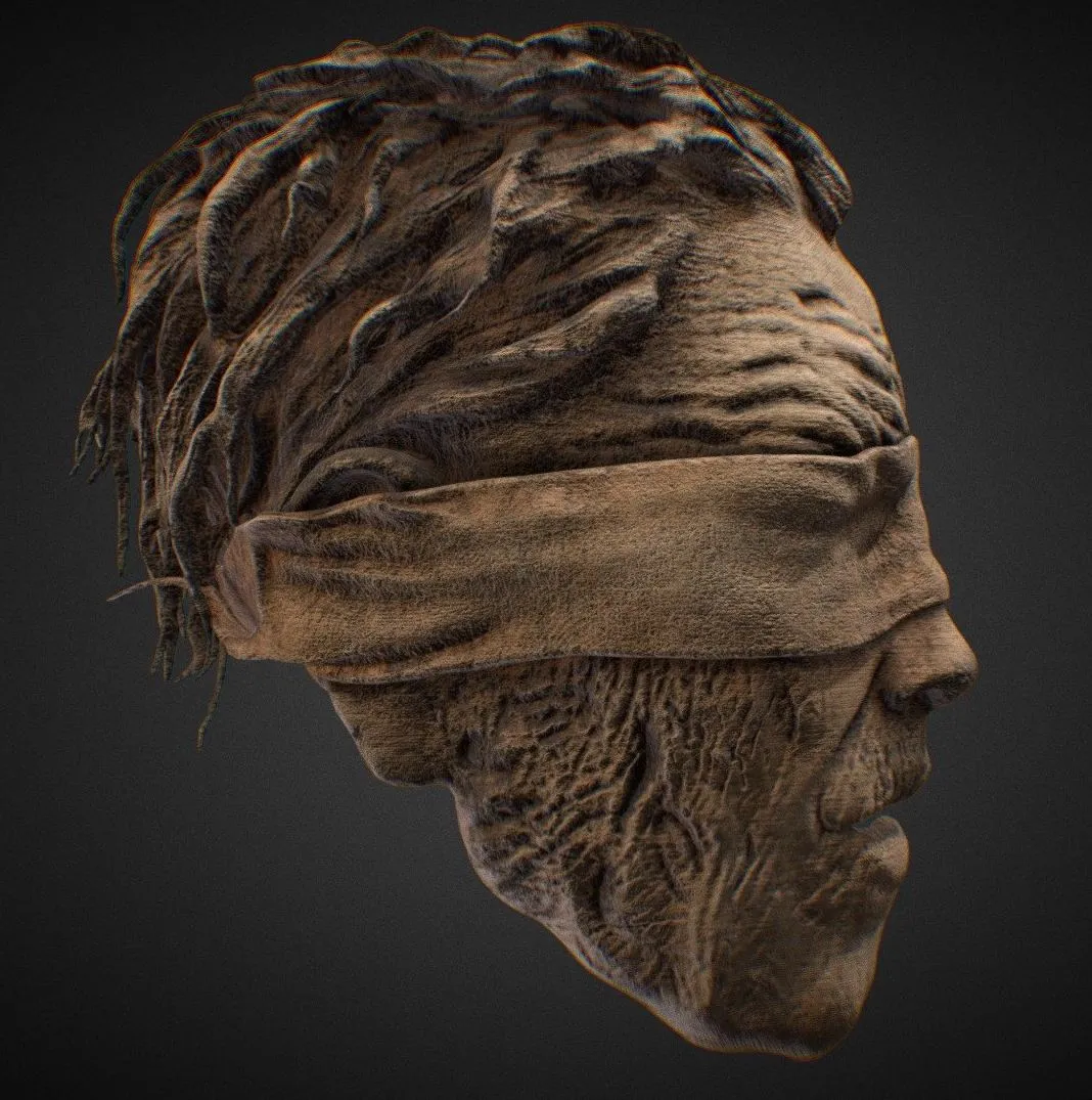 PBR Game 3D Models – Ancient Mask Of The Blinded Guardian