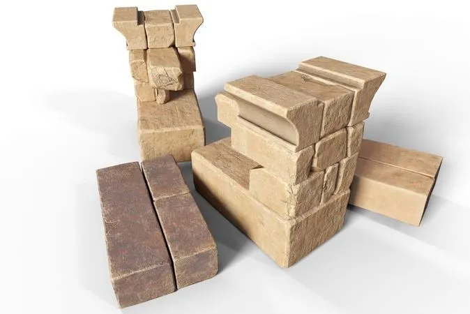 PBR Game 3D Models – Ancient Sandstone Bricks