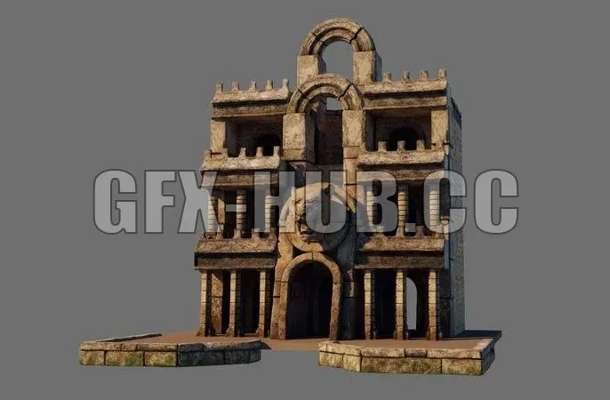 PBR Game 3D Models – Ancient Temple Entrance
