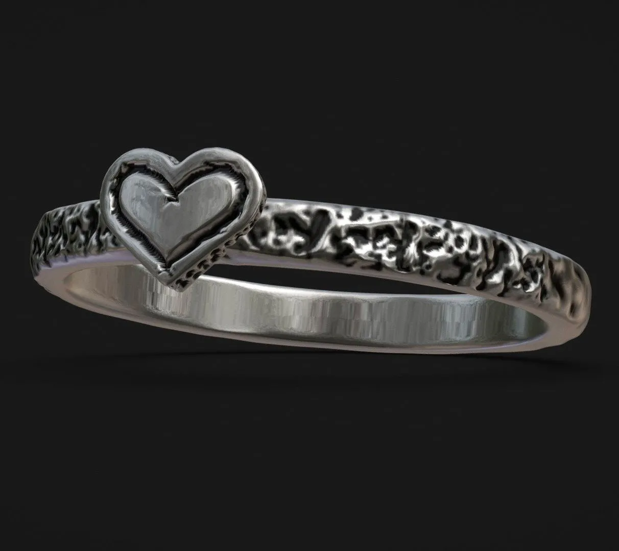 PBR Game 3D Models – Anel Little Heart Prata