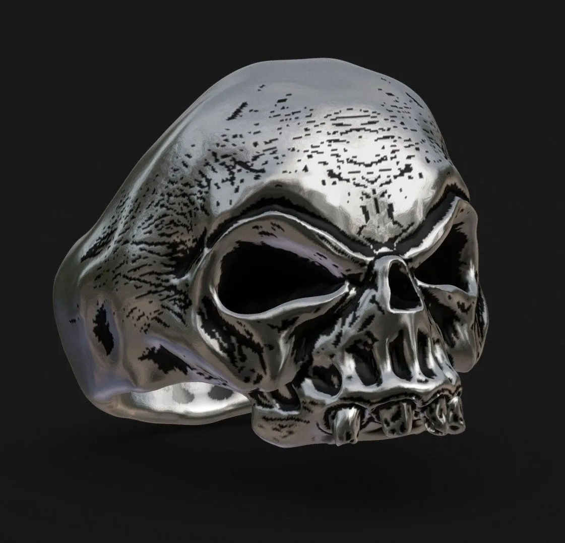 PBR Game 3D Models – Anel Skull Cortex Prata