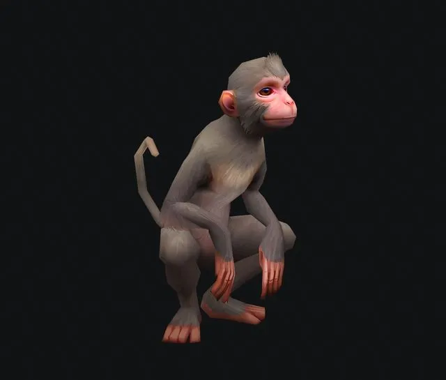 PBR Game 3D Models – Aniamted monkey