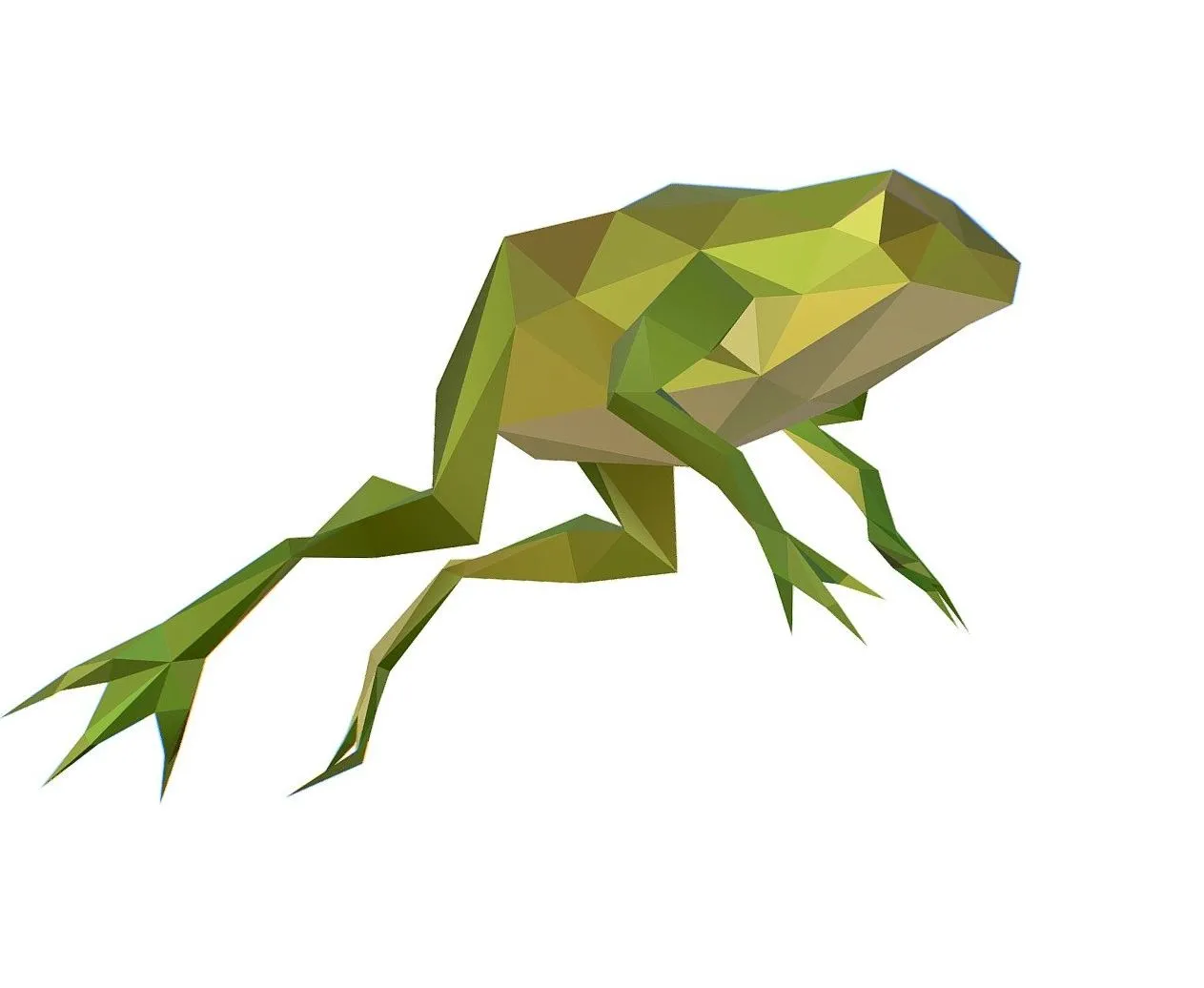 PBR Game 3D Models – Animated Green Frog Lowpoly Art Style