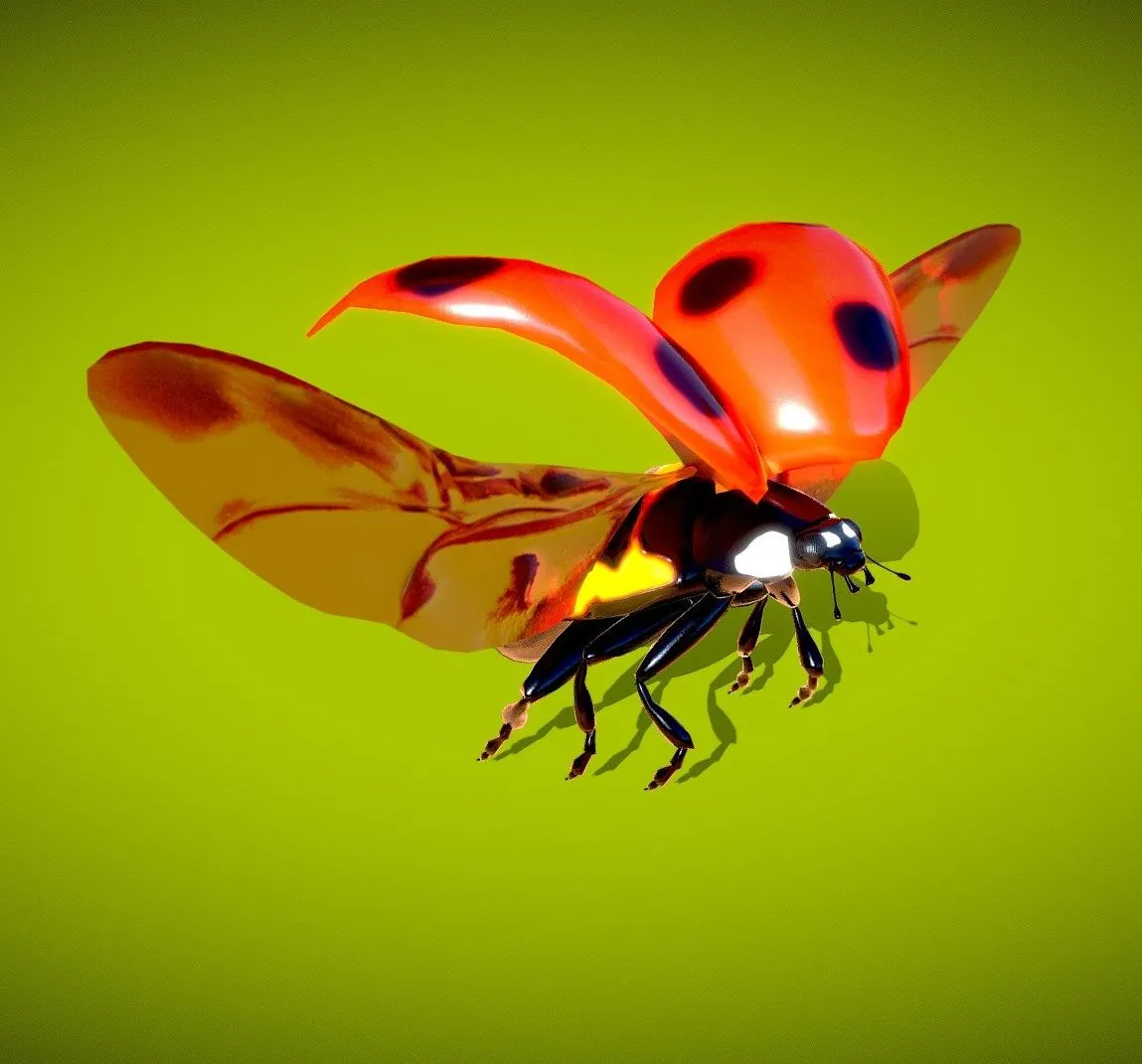 PBR Game 3D Models – Animated Ladybug