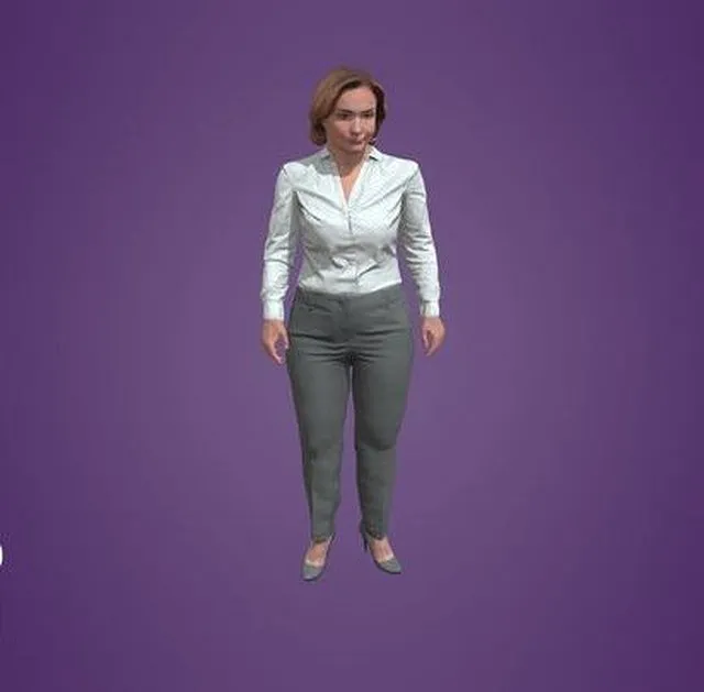 PBR Game 3D Models – Animated Woman Standing Listening 9438 SL1